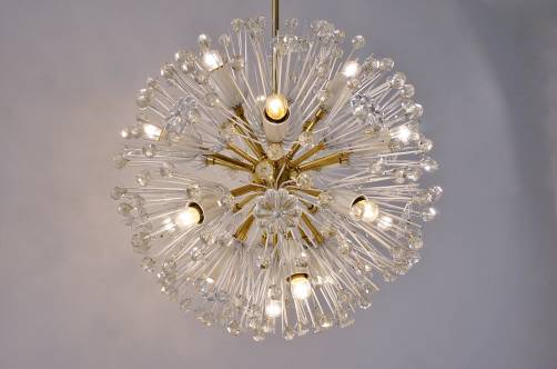 Emil Stejnar for Rupert Nikoll vintage `Pyra` chandelier, 1950`s ca, Austrian